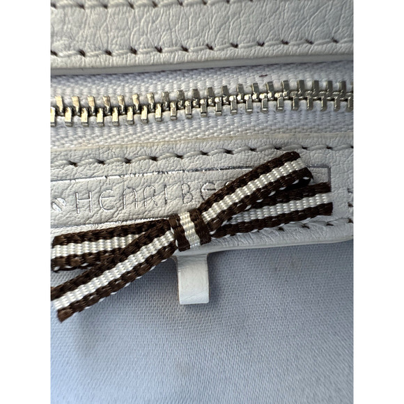 Henri Bendel Crossbody Bag Purple Leather Top Zip Dividers Chain-Link Strap - Picture 4 of 14